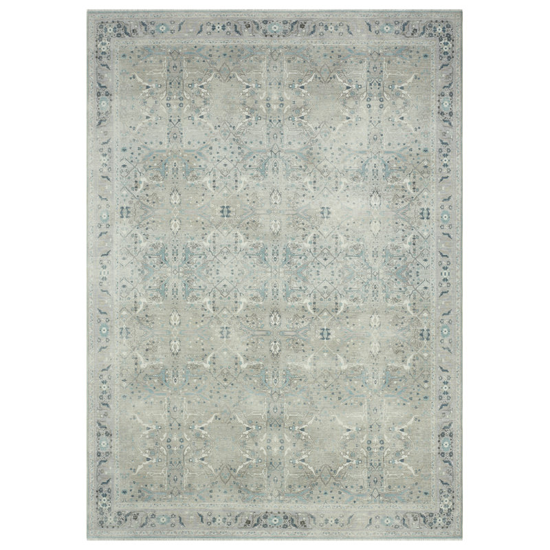 Tapis en coton tissé à la machine Aldora, Rectangle 9 pi 6 po x 13 pi 6 po