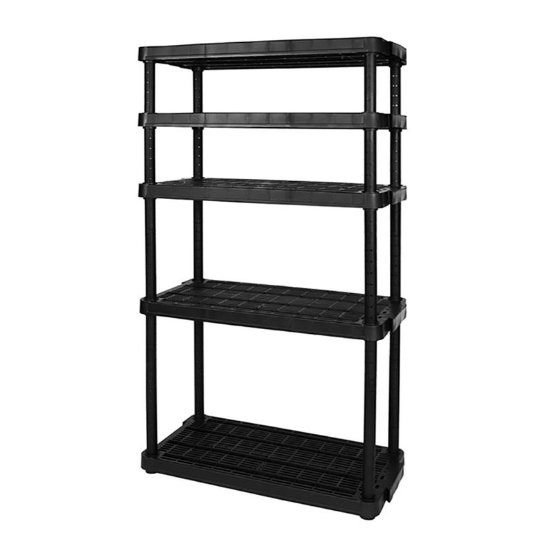 Étagère de rangement robuste et ajustable ventilée, 5 tablettes