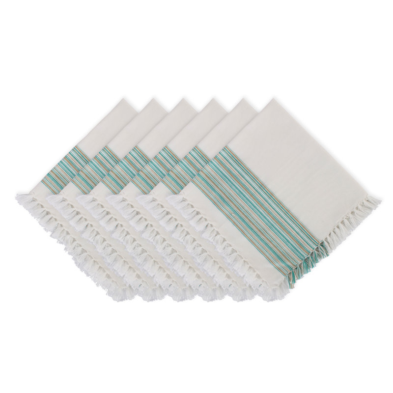 Archambault Cotton Striped Napkin, Teal