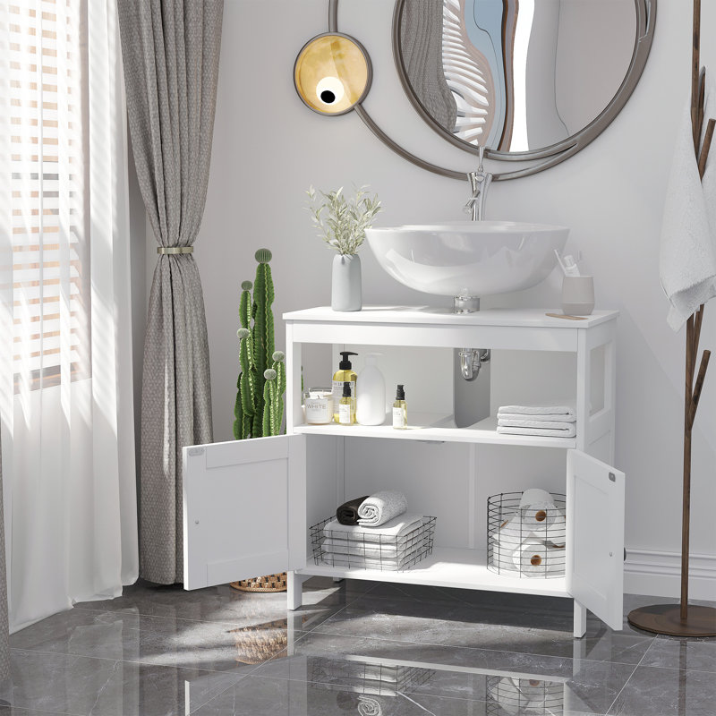Meuble-lavabo simple l 23,5 po x P 11,75 po x H 23,5 po, Blanc