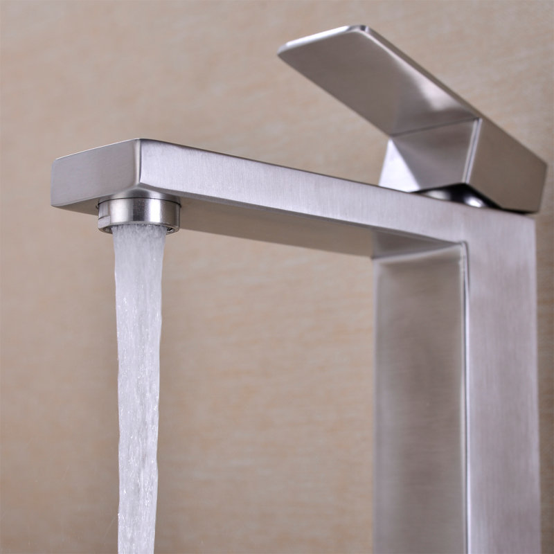 Robinet de salle de bain à poignée simple avec bonde escamotable (sans trop-plein)