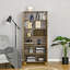 Armoire de cuisine industrielle avec 4 portes et tablettes de rangement, armoire de rangement autoportante