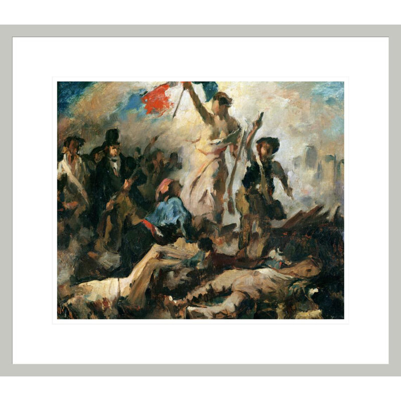 Étude pour la liberté guidant les gens par Eugène Delacroix, impression giclée encadrée, H 17,75 po x l 20,25 po
