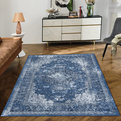 Abstract Machine Printed Area Rug