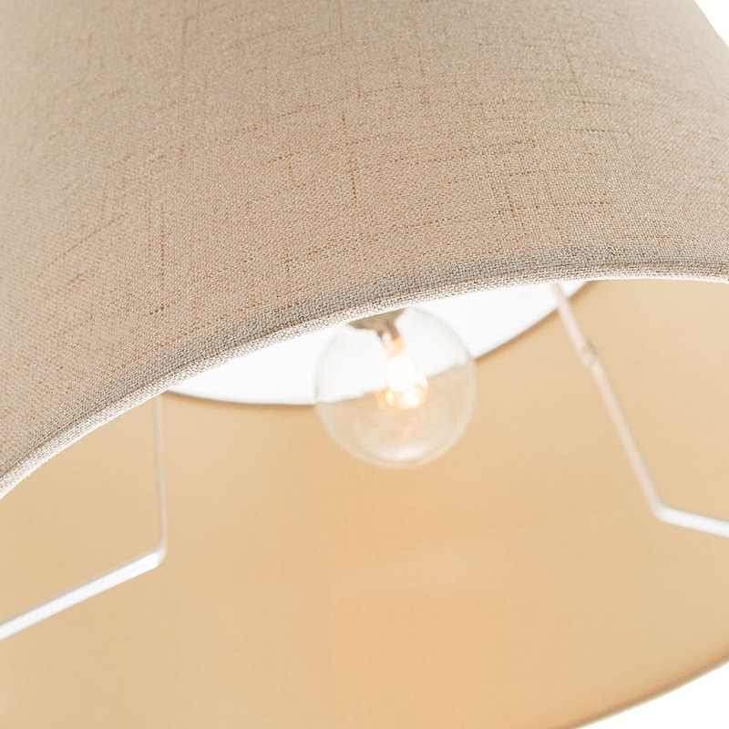 Ibiza Linen Drum Lamp Shade, Taupe, 20cm H x 30cm W x 30cm D