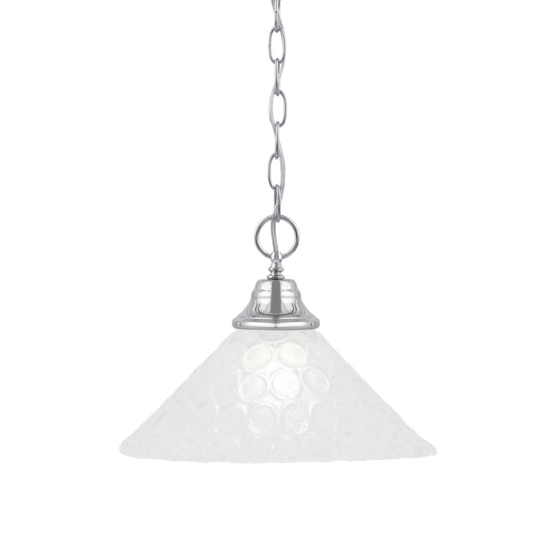 Chain Hung Pendant Shown With 12" Italian Bubble Glass, 12" W, Chrome