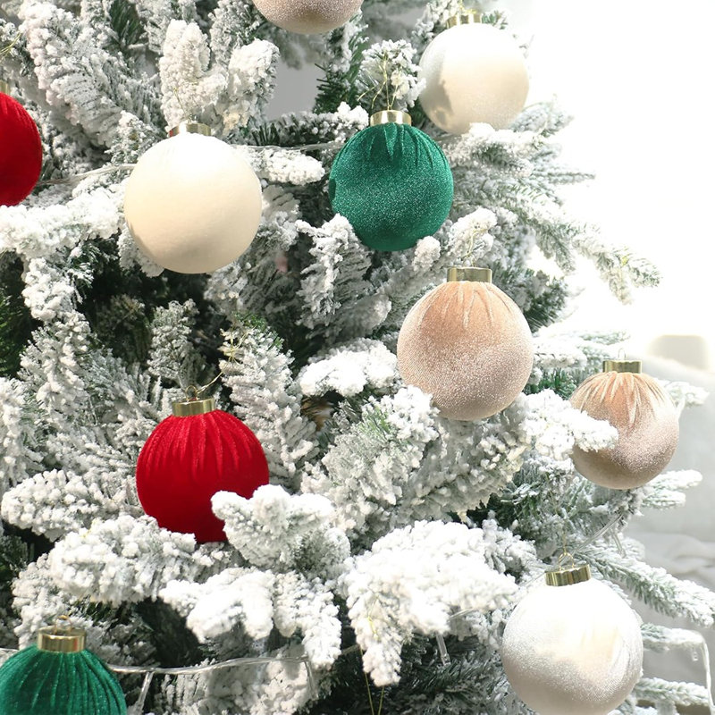 12 pièces de boules de Noël 3,14 po - Boules de Noël incassables pour décorations d'arbre de Noël, café rouge blanc vert