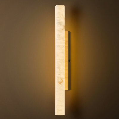 Durkin Dimmable LED Wall Mounted Wall Alabaster Sconce with Alabaster Shade
