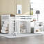 Lit mezzanine simple avec armoire de rangement, armoire à tiroirs et à tablettes et bureau coulissant, lit mezzanine en bois d'hévéa avec barrière de sécurité, échelle