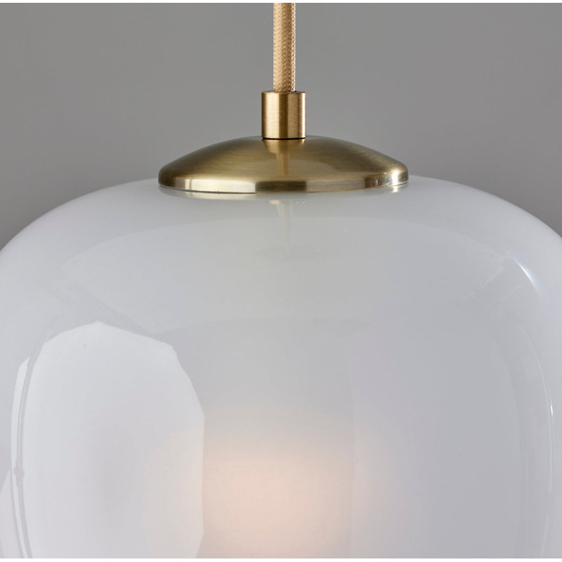 Luminaire suspendu en laiton antique à 1 lumière Hazelhurst