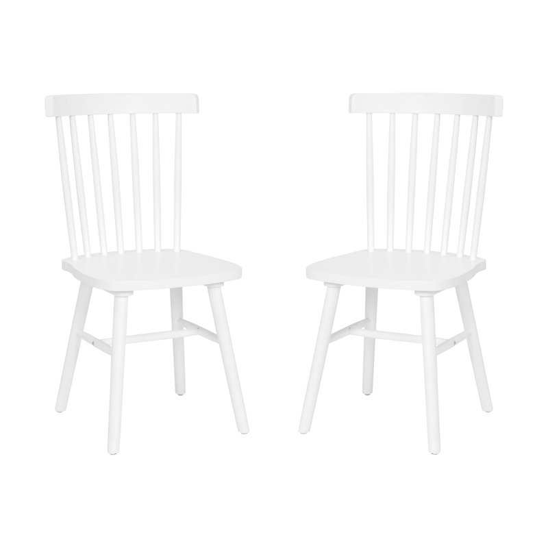 Elegant Windsor White Slat Wood Side Chair
