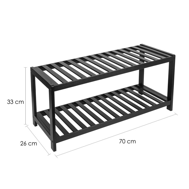 6 Pair Shoe Rack, Black
