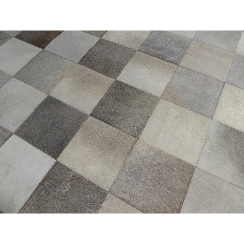 Teague Geometric Cowhide Area Rug, Rectangle 170 x 240cm