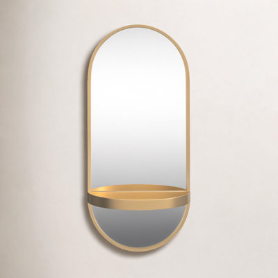 Lumi Metal Flat Mirror with Shelves