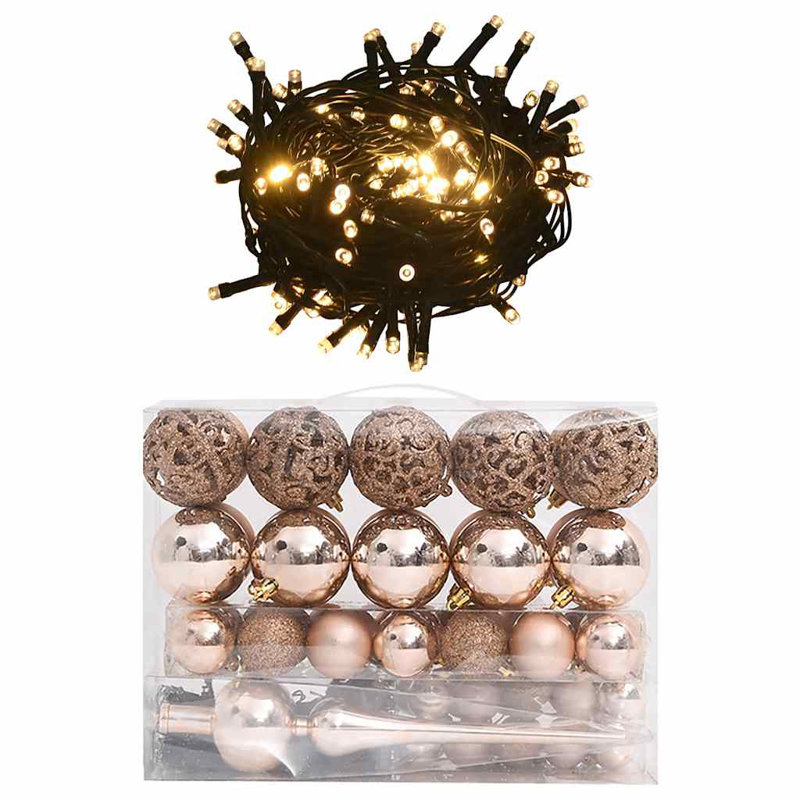 Ensemble de 60 boules de Noël vidaXL, Rose / Or