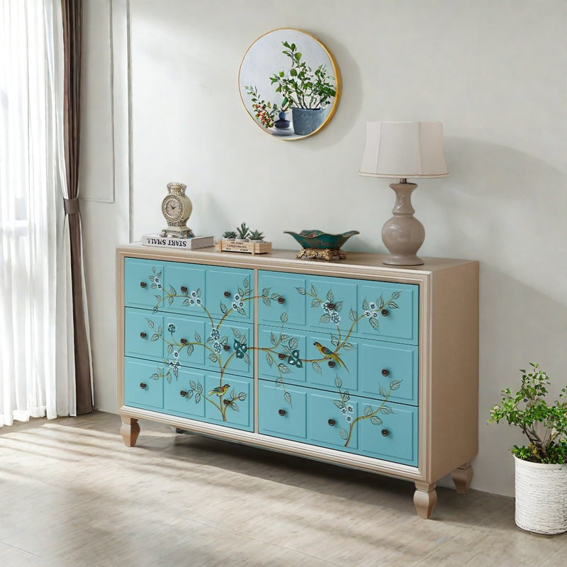 Hand-Painted Entryway  Cabinet