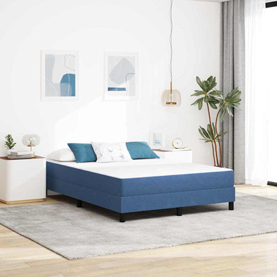 Vidaxl Bed Mattress With Mattress Blue Fabric