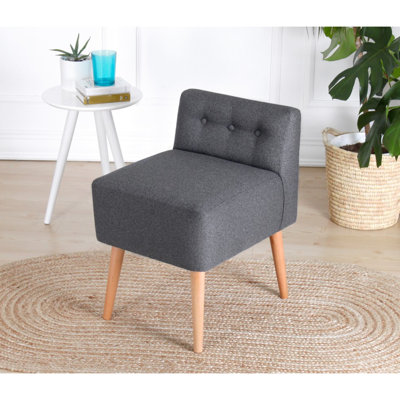 Corley 43cm Wide Tufted Square Solid Colour Footstool Ottoman