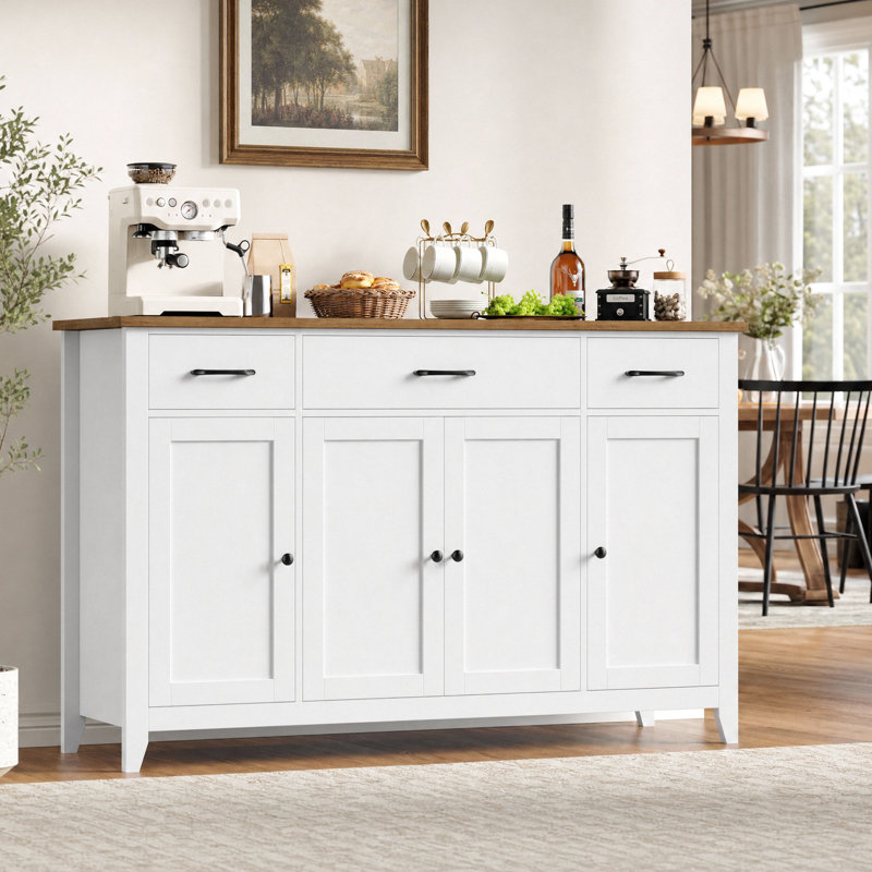 Buffet de cuisine, Blanc, bois