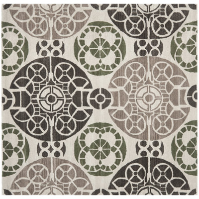 Eaton Wyndham Hand Tufted Wool/Viscose Geometric Rug in Ivory