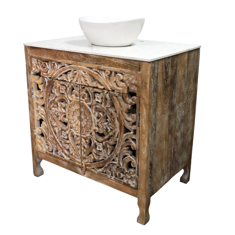 36" Single Bathroom Vanity with Marble Top