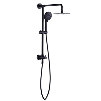 7-Spray Multifunction 1.8 GPM Round Wall Bar Shower Kit With Fixed Shower Head And Hand Shower
