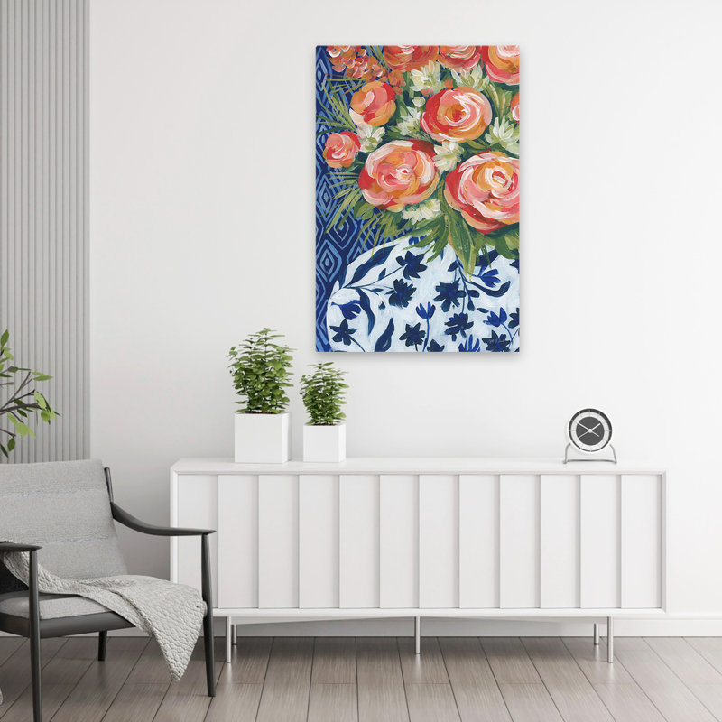 Contemporain et fleurs BCBG de style méditerranéen contemporain, H 36 po x l 24 po