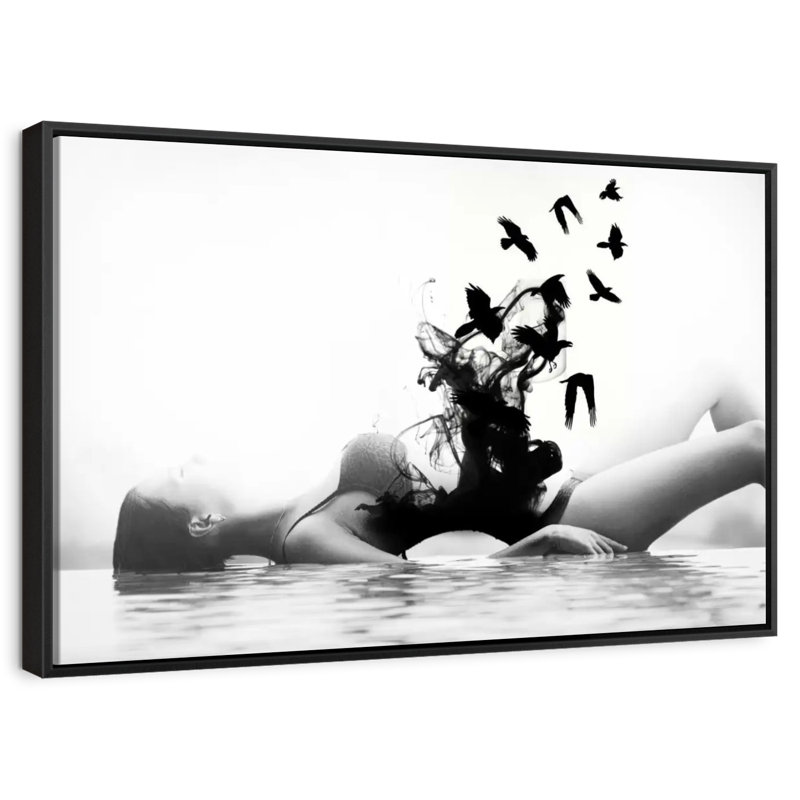 Femme libre, Cadre flottant noir, 43 po x 29 po