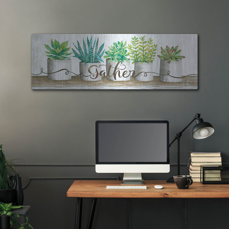 «Gather Succulent Pots» par Cindy Jacobs, H 16 po x l 48 po