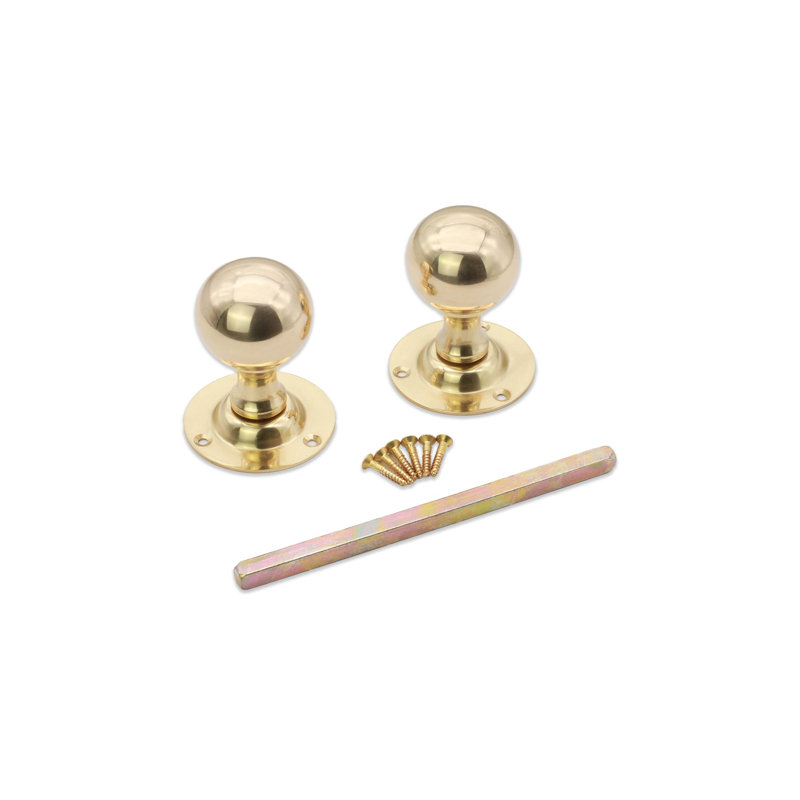 Ball Door Knob, Polished Brass