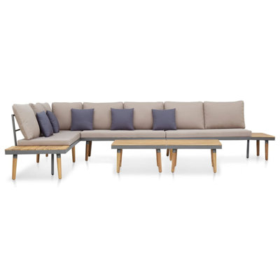 Méridienne 7 pièces avec coussins Dayam