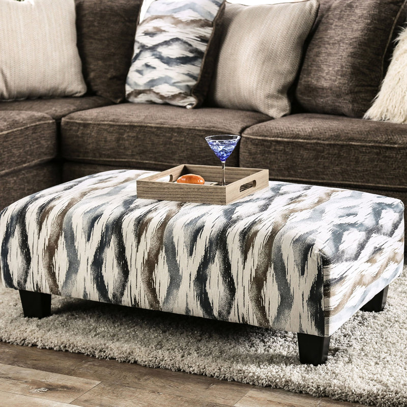Microfibre imprimée multi-finitions de style contemporain avec pieds fuselés, poids de 44 lb, poids du produit: 17 po