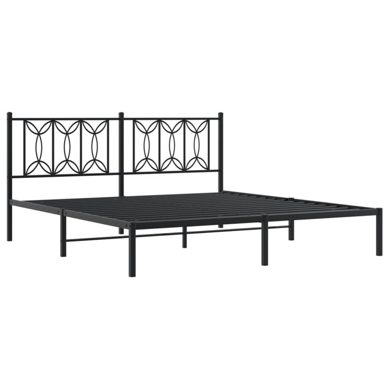 Gonzales Metal Bed, Black, 183 x 213cm