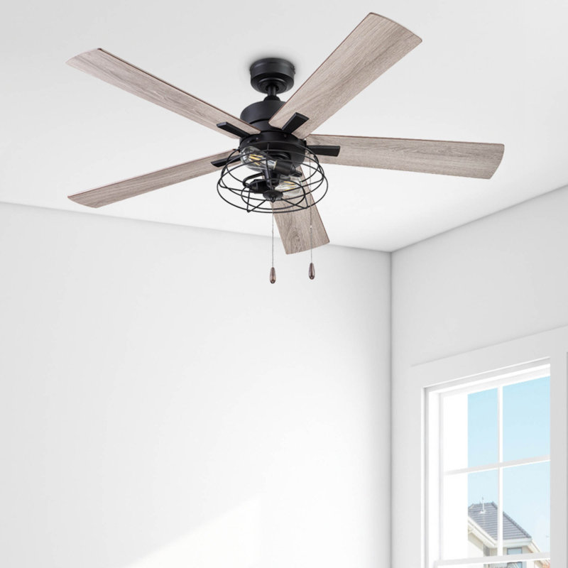 Ventilateur de plafond avec lumière DEL Marshall, Noir mat