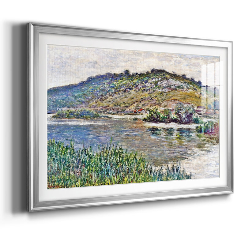 Paysage au port, impression sur papier, Argent, H 15 po x l 21 po x P 1,5 po
