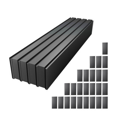 72.8in-25 PCS Galvanized Metal Roof Panels Waterproof Corrugated Roofing Sheets Gray