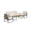 Spacious Patio Sofas, Steel 5 Seat Modern Conversation Set For Garden
