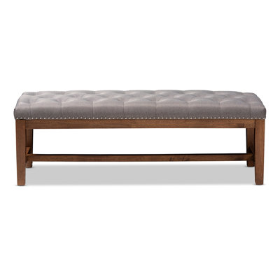 Banc rembourré en bois d'hévéa massif Sage