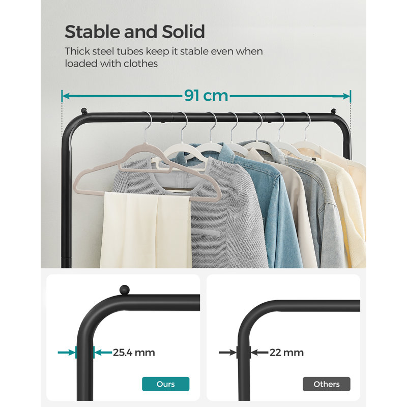 Mcvay 92.5cm Rolling Clothing Rack