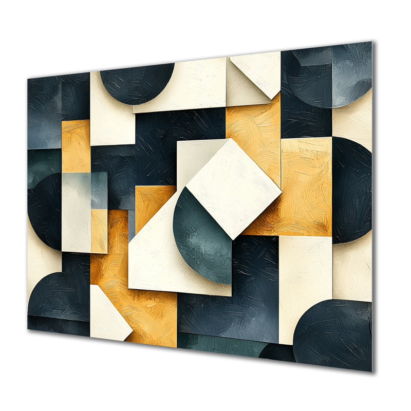 Dynamic Square Of Abstract Geometric Maze II - Modern Metal Wall Decor, Suprematism Metal Print, 34" H x 44" W x 0.84" D
