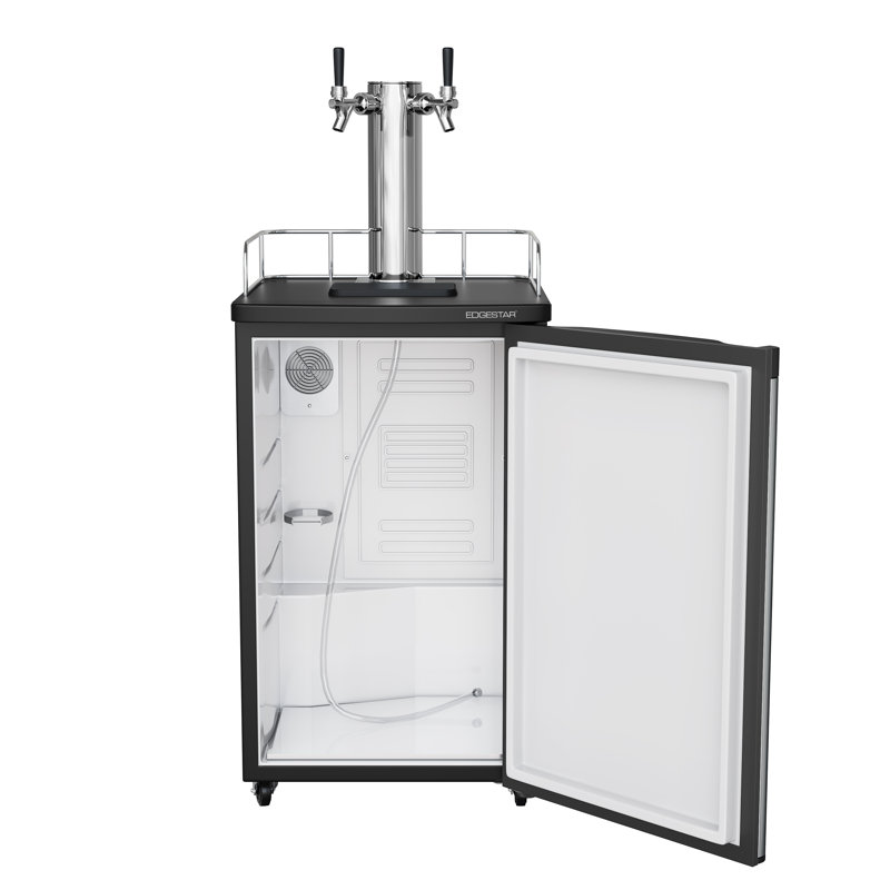 EdgeStar 4.9 Cubic Feet Dual Tap Freestanding Kegerator with, Stainless Steel