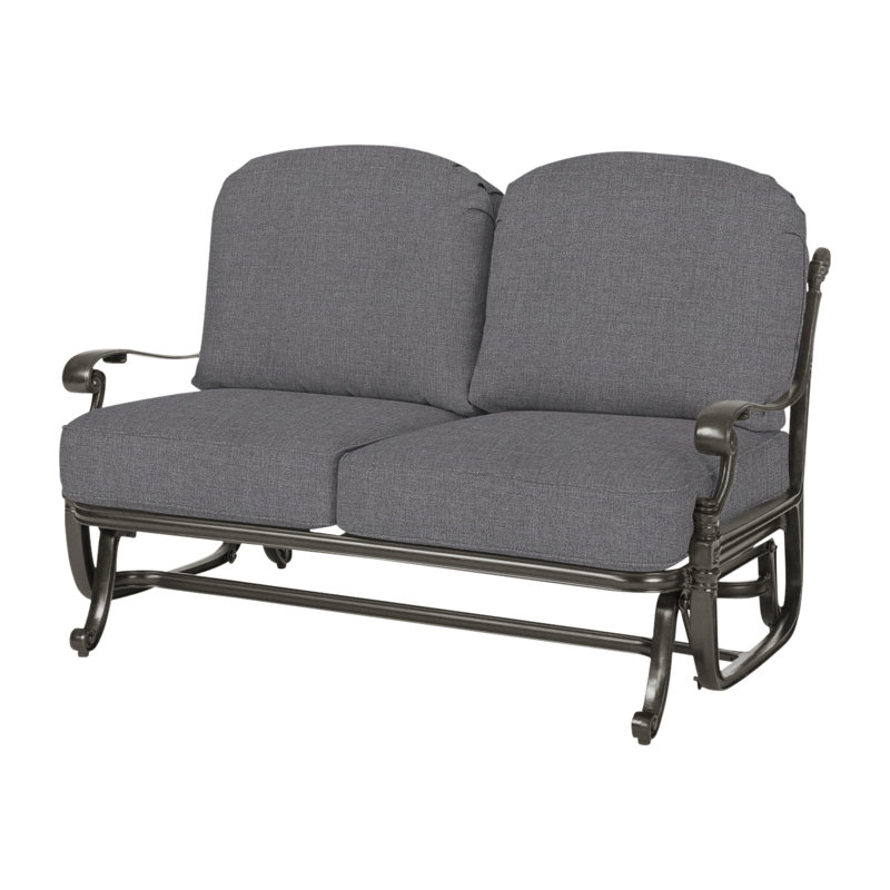 Florence Outdoor Glider, Cast Slate Sunbrella® Plainweave, Desert Bronze