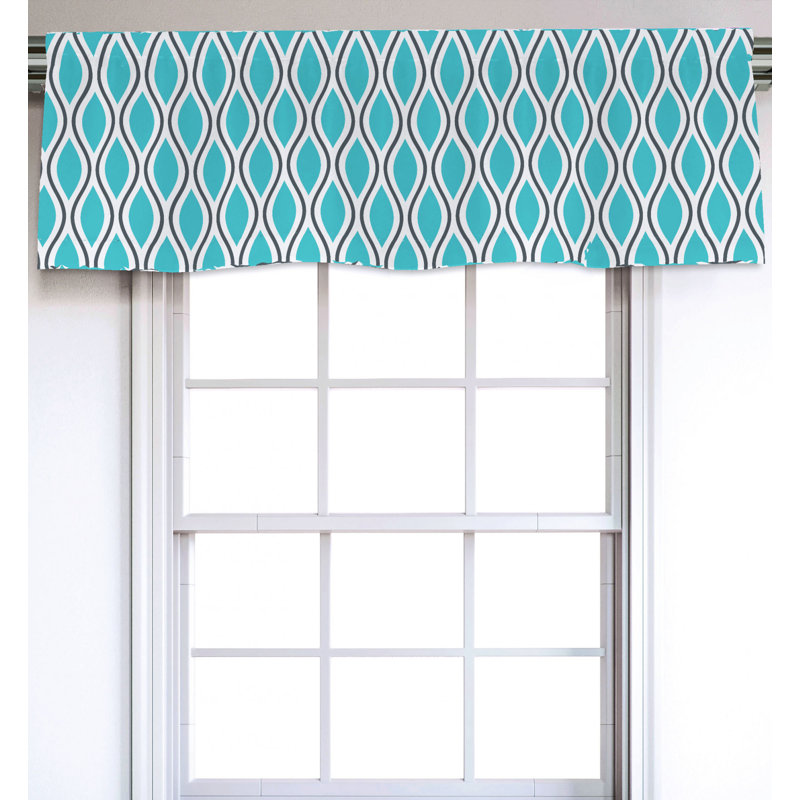 Sateen Geometric Ruffled Window Valance