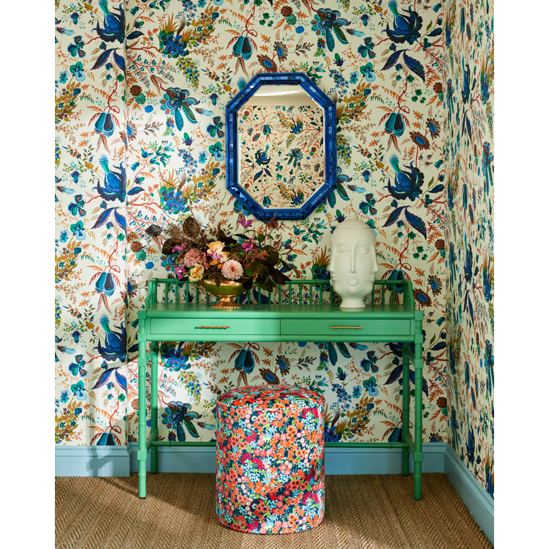 Wonderland Floral Wallpaper, Spinel/Peridot/Pearl