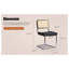 Ensemble de 2 chaises d'appoint de style Mid-Century avec dossier en rotin tissé et sièges en similicuir, noir classique