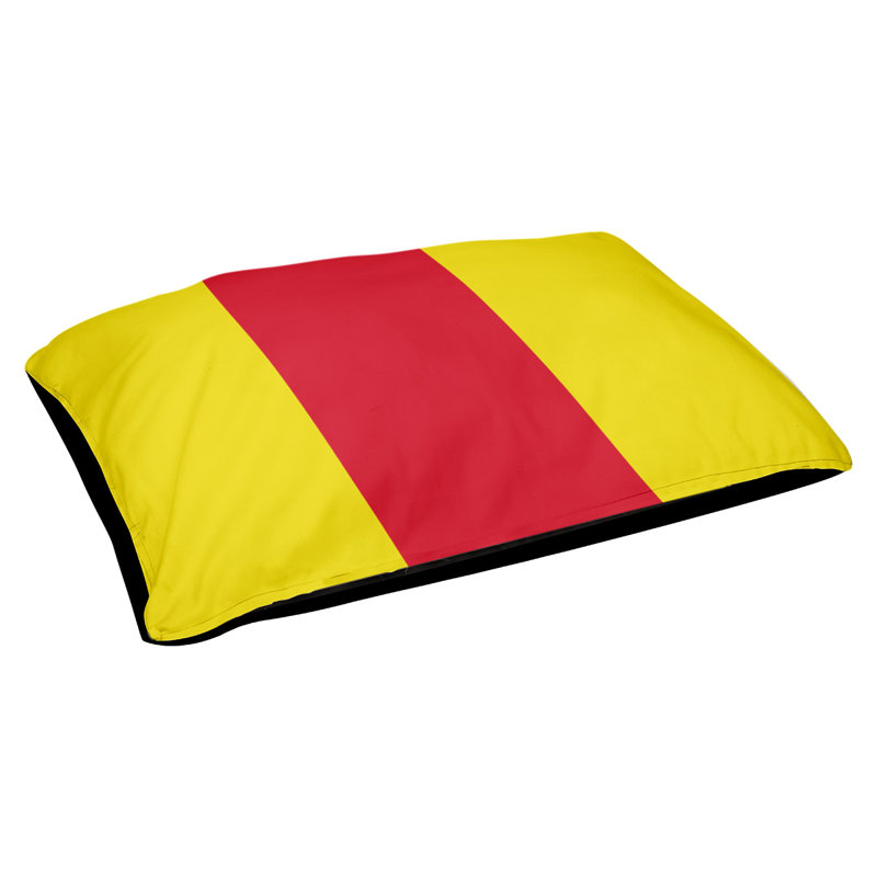Coussin rectangulaire designer New York Bronx, Grand (L 40 po x l 50 po), Jaune / rouge