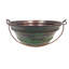 Lavabo vasque rond en cuivre 15 "avec patine verte, drain en marguerite inclus