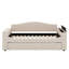 Twin Size Upholstered Daybed With Storage Armrests, Trundle And Bluetooth Audio System-1460889258