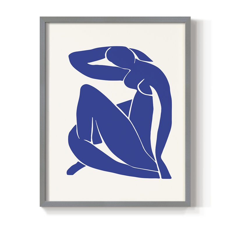 Matisse C XXXVII, reproduction encadrée - bois massif, H 10 po x l 8 po, Gris
