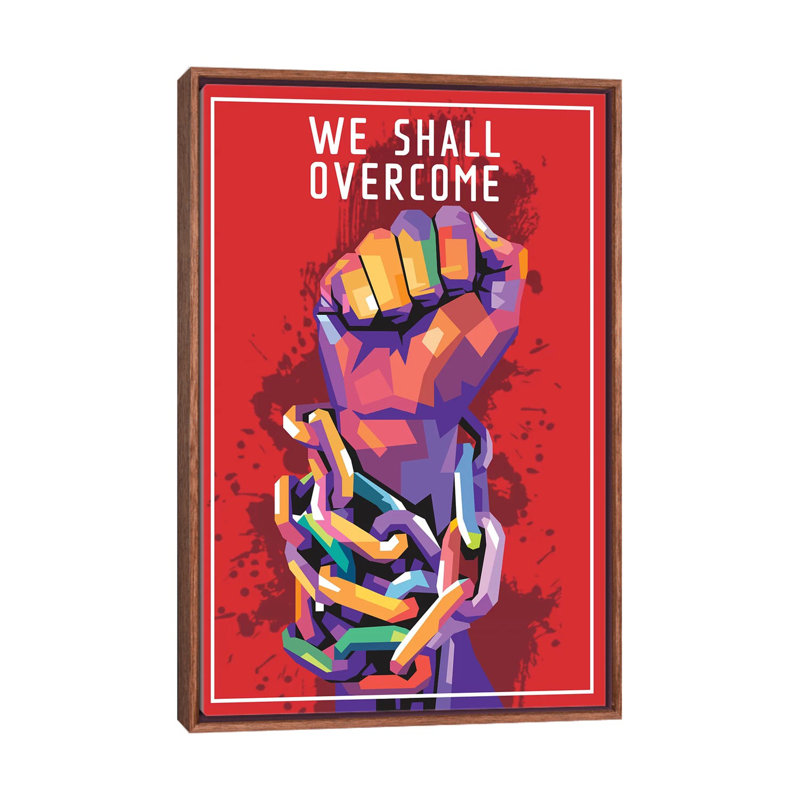 « We shall vaincre » par Dayat Banggai-impression d’art graphique, H 40 po x l 26 po x P 1,5 po, Pas de tapis